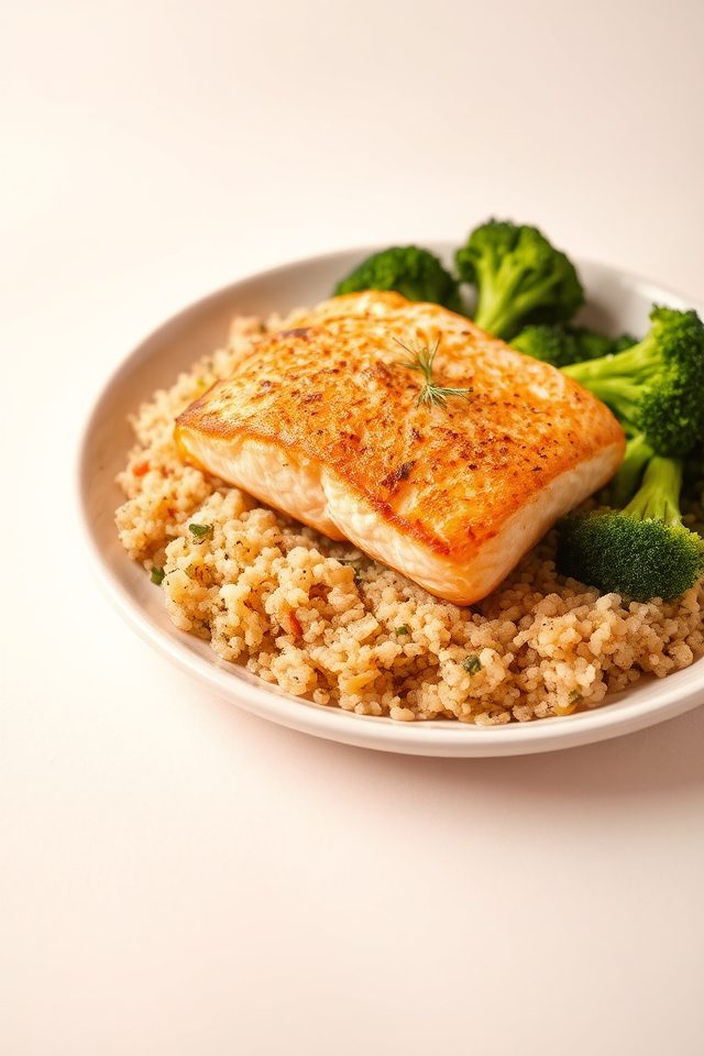 healthy baked salmon dinner