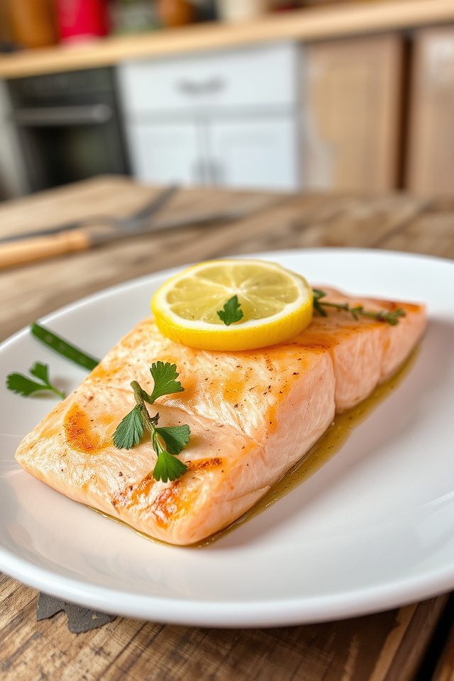 healthy baked salmon dish
