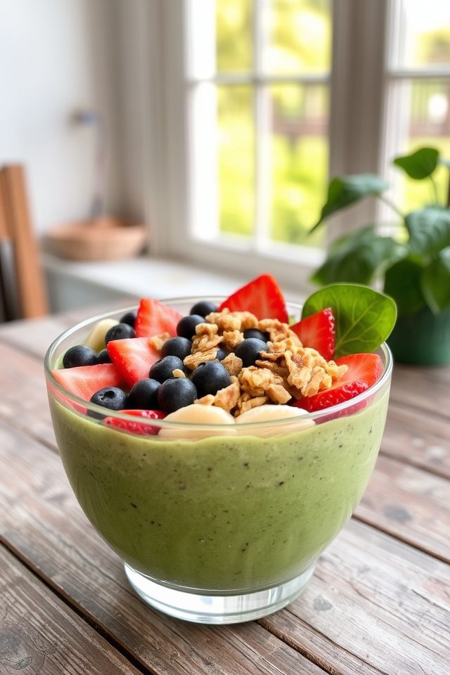 healthy banana spinach bowl