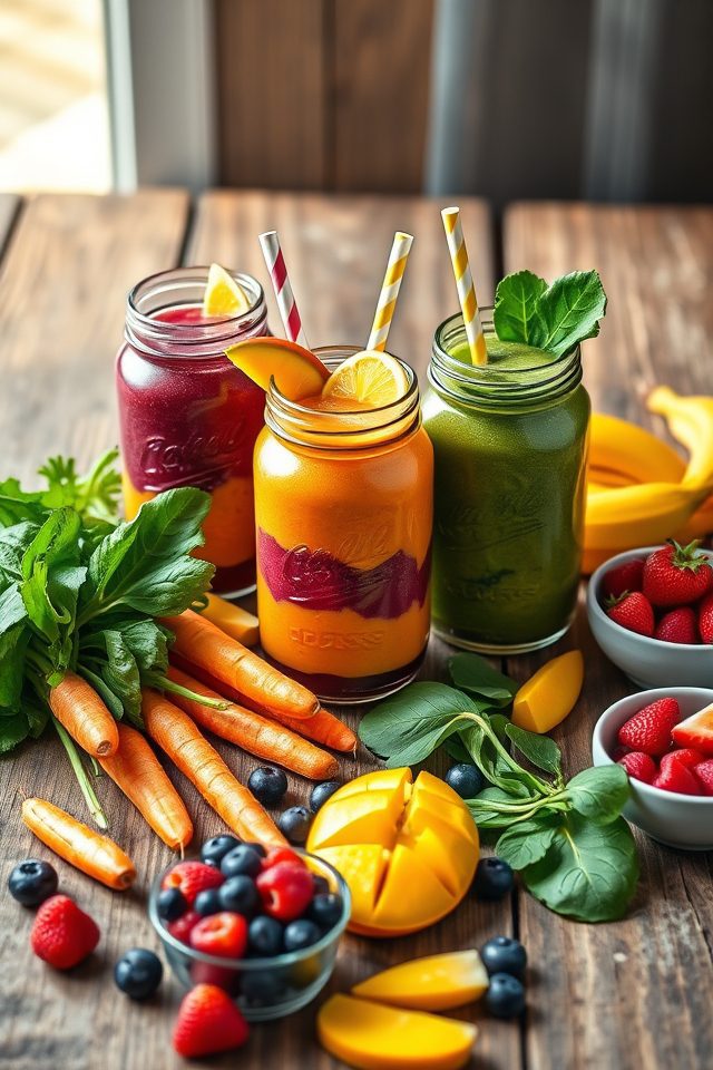 healthy blended produce drinks