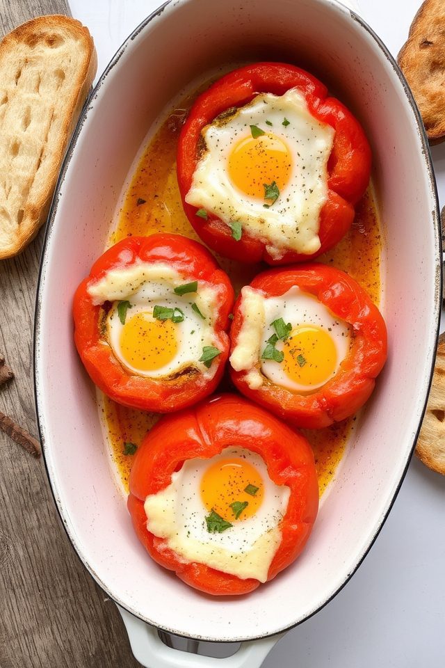 healthy breakfast in tomatoes