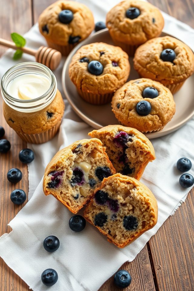 healthy classic blueberry muffins