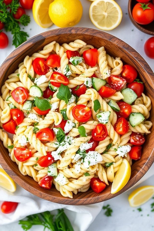 healthy creamy pasta salad