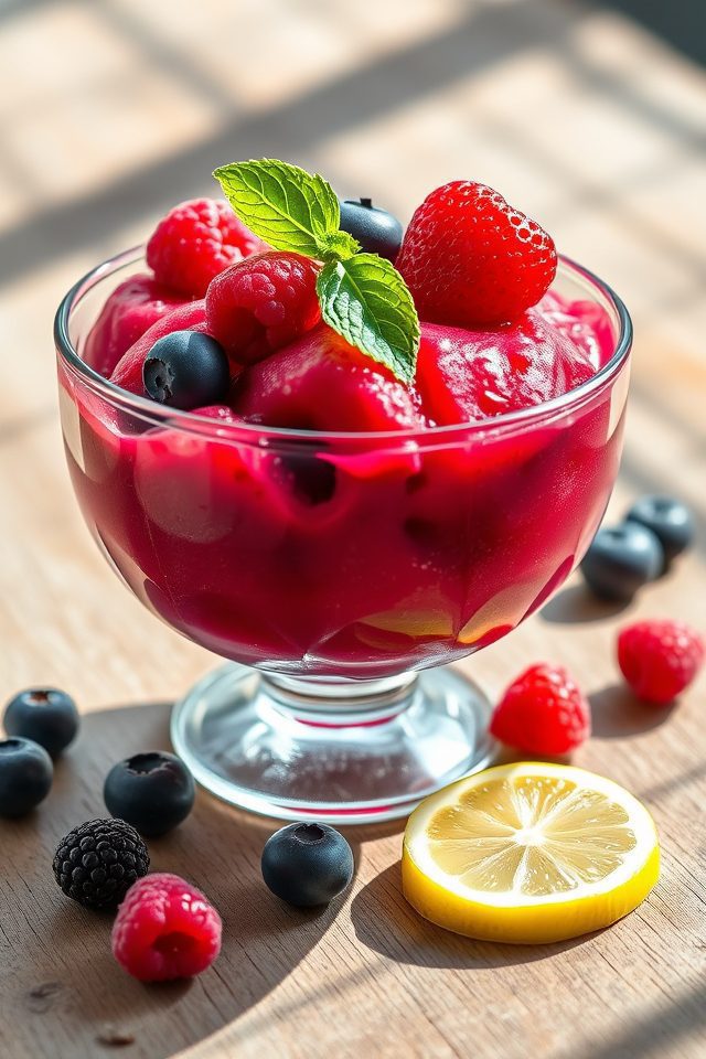 healthy frozen berry dessert
