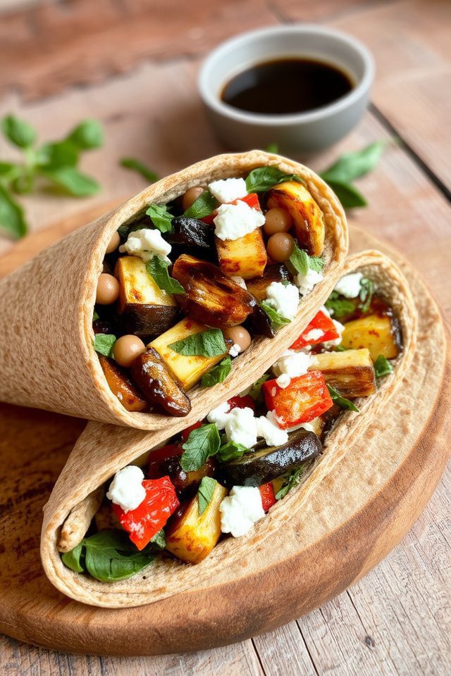 healthy grilled vegetable wrap