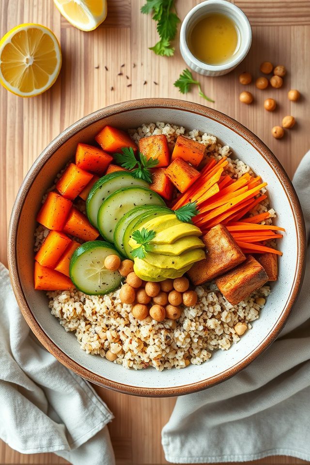 healthy quinoa vegetable bowls