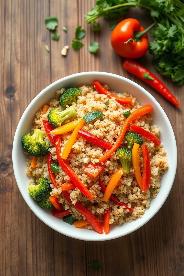 healthy quinoa vegetable stir fry