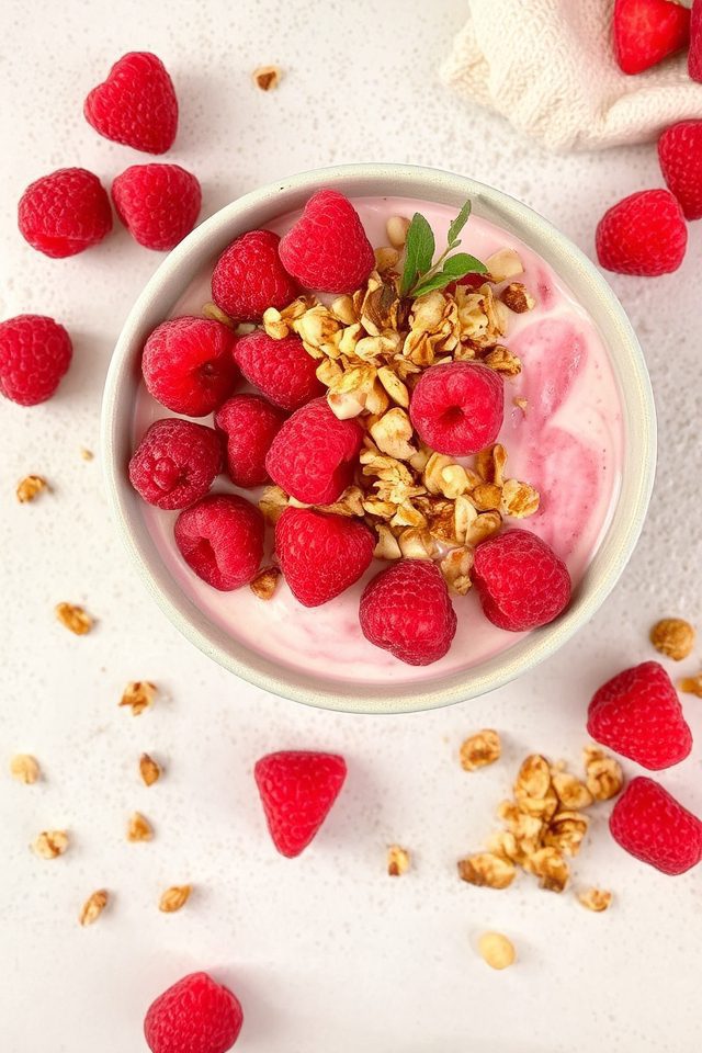 healthy raspberry breakfast option