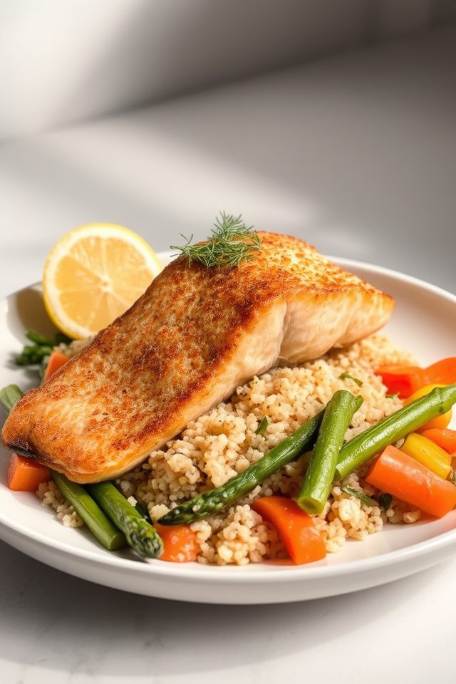 healthy salmon quinoa dinner