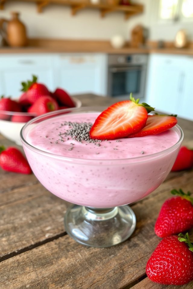 healthy strawberry chia dessert