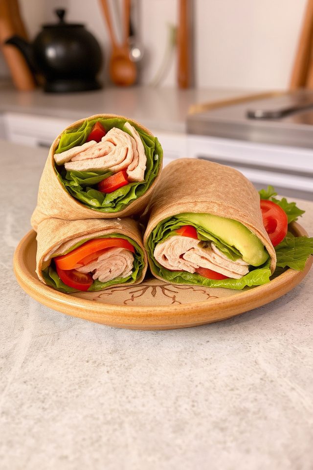 healthy turkey avocado wrap