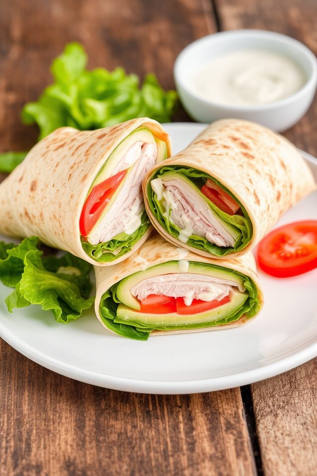 healthy turkey avocado wrap
