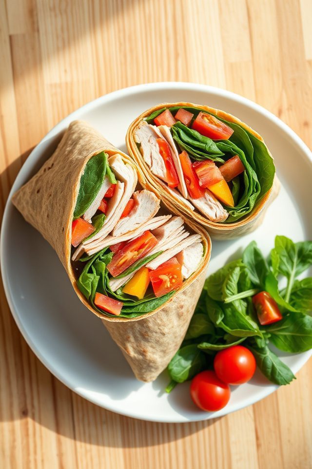 healthy turkey veggie wrap