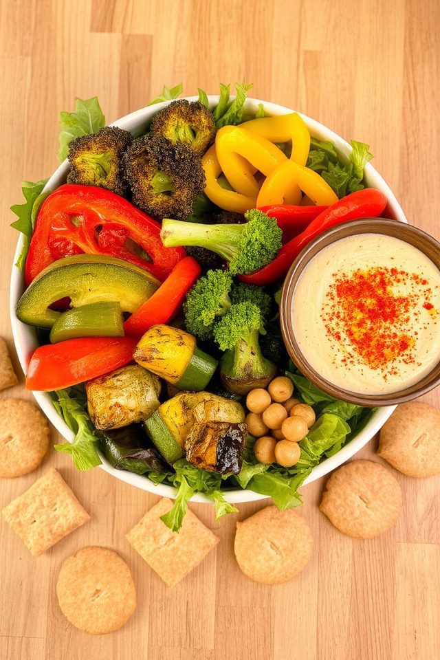 healthy veggie hummus bowl