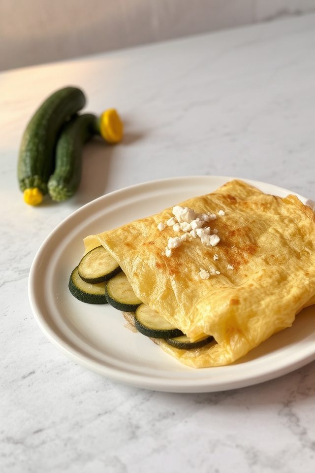 healthy zucchini goat omelet