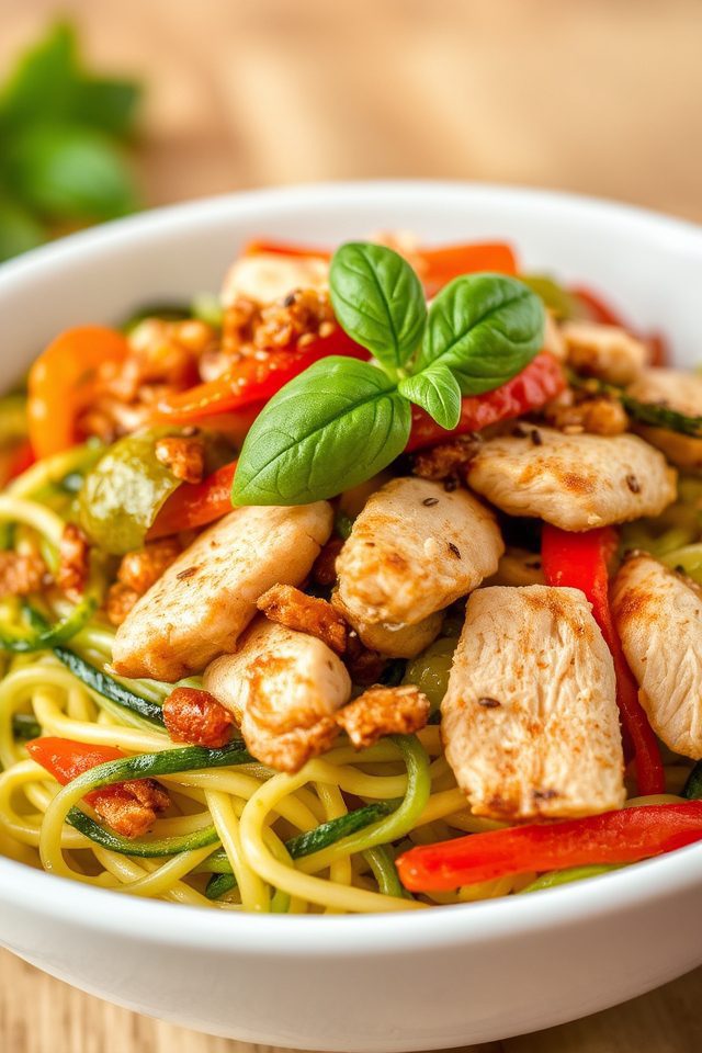 healthy zucchini noodle dish