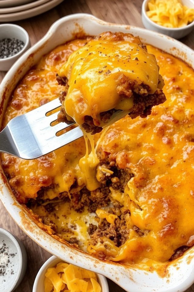 hearty beef cheddar casserole