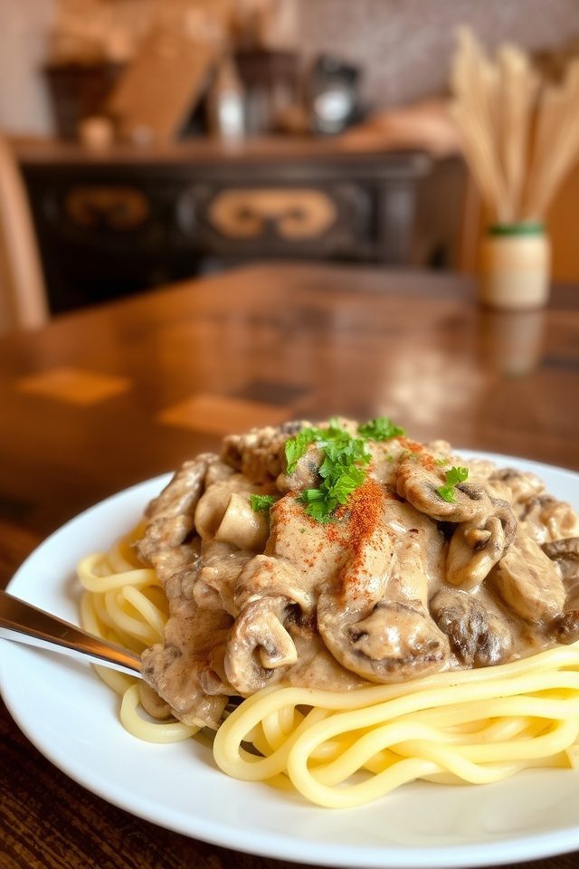 hearty beef mushroom dish