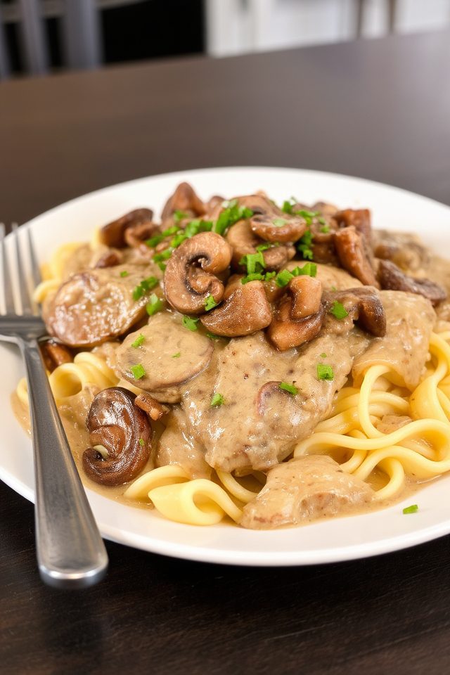 hearty beef mushroom dish