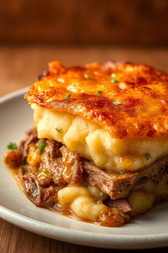 hearty brisket shepherd dish