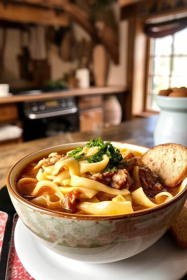 hearty cabbage noodle soup
