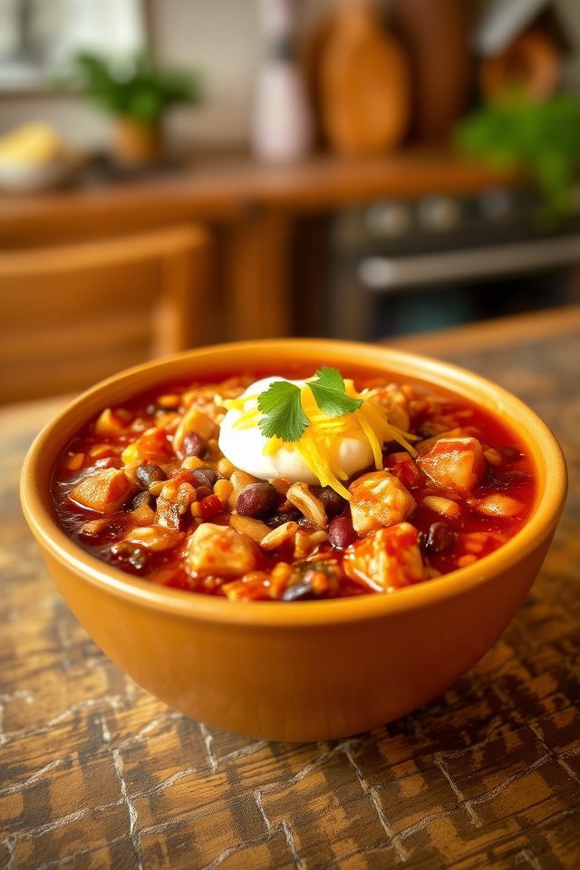 hearty chicken bean chili