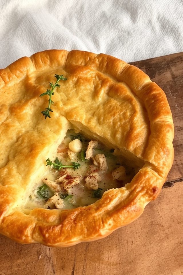 hearty chicken pastry dish