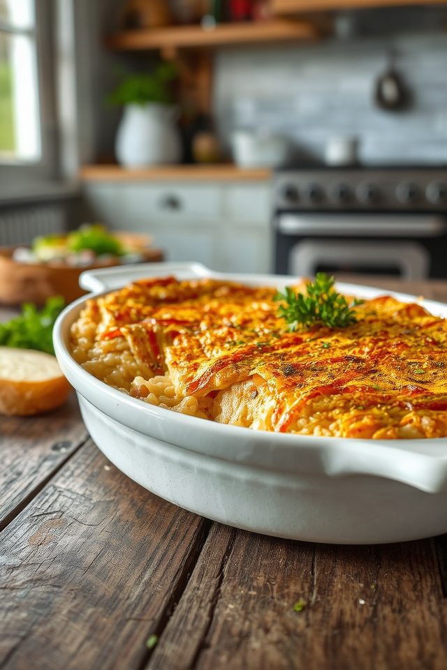 hearty chicken rice casserole