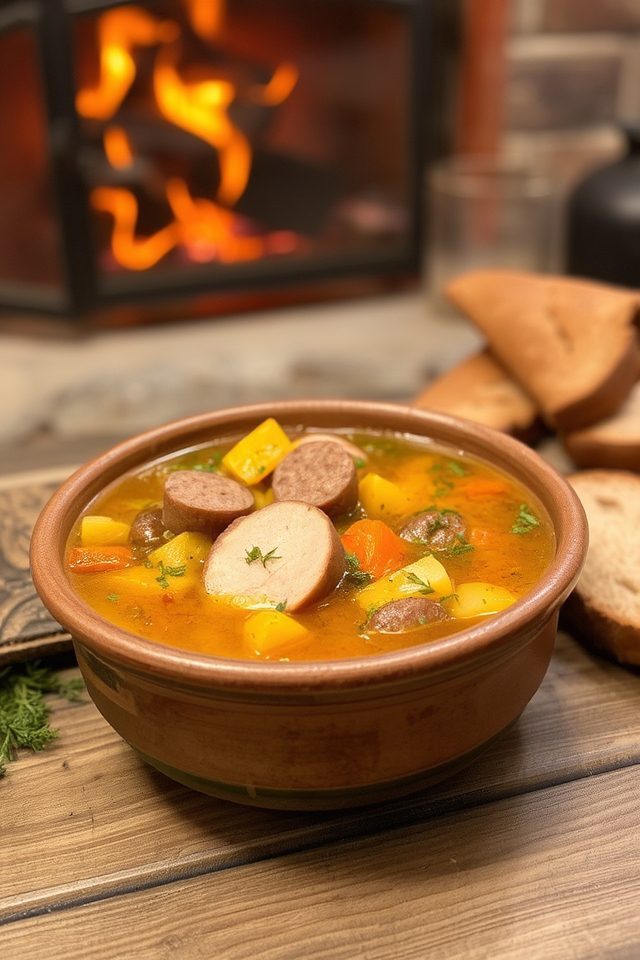 hearty chicken sausage soup