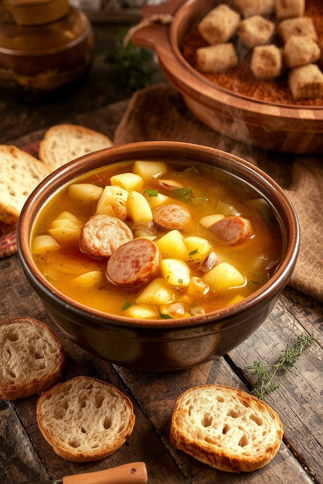 hearty chicken sausage soup