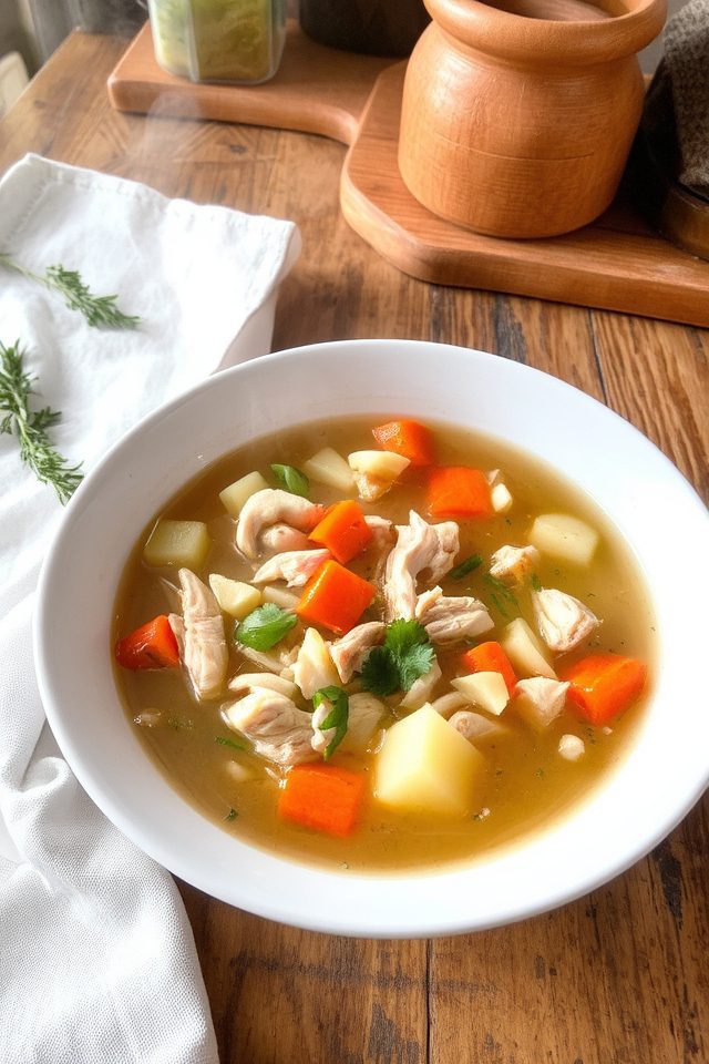 hearty comforting chicken soup