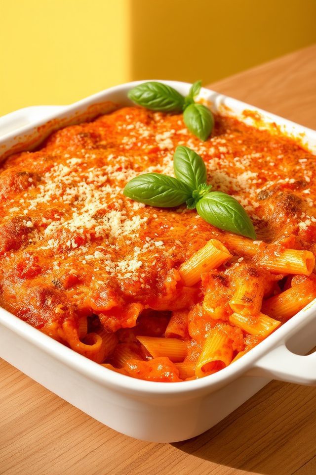 hearty comforting pasta bake