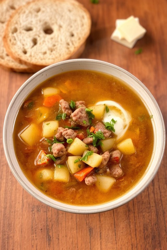 hearty comforting sausage soup