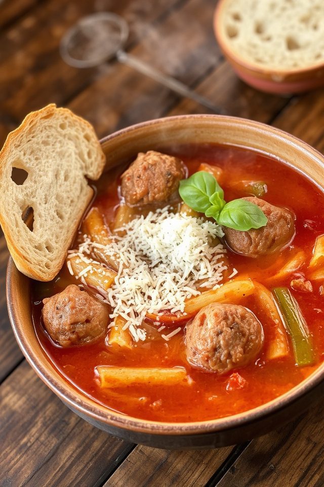hearty italian meatball soup