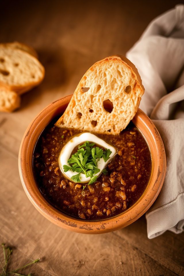 hearty lentil bread meal