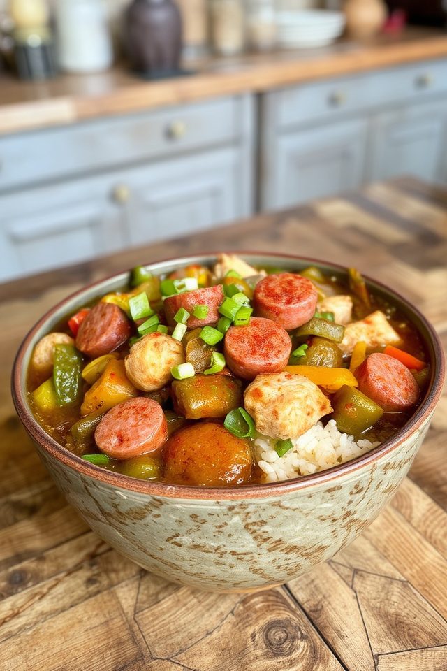 hearty louisiana style gumbo
