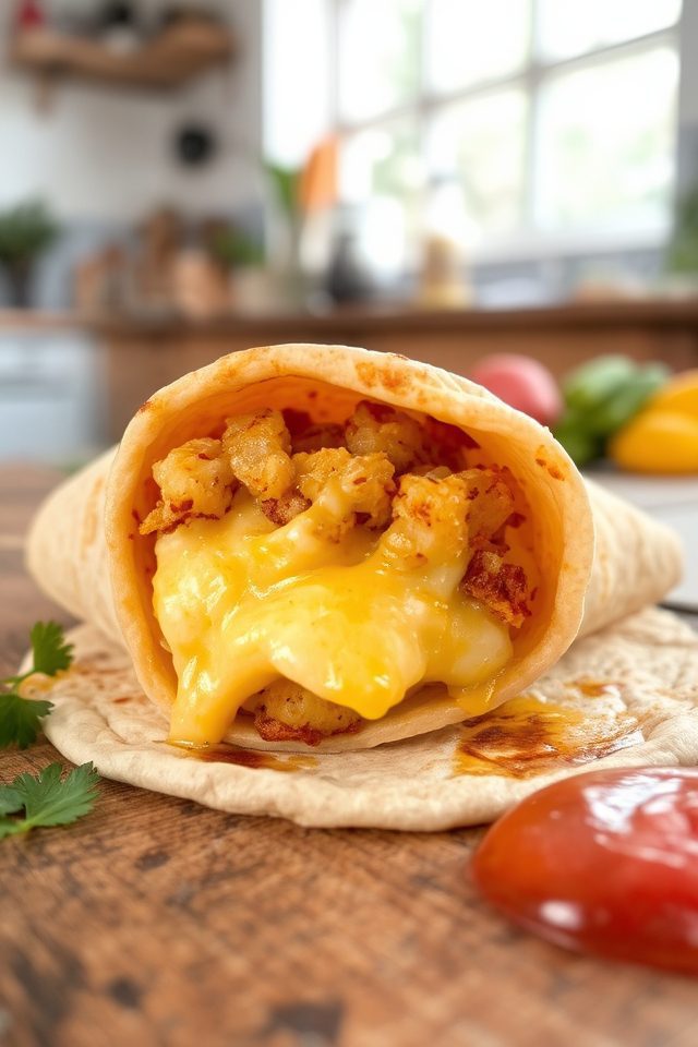 hearty morning breakfast burrito