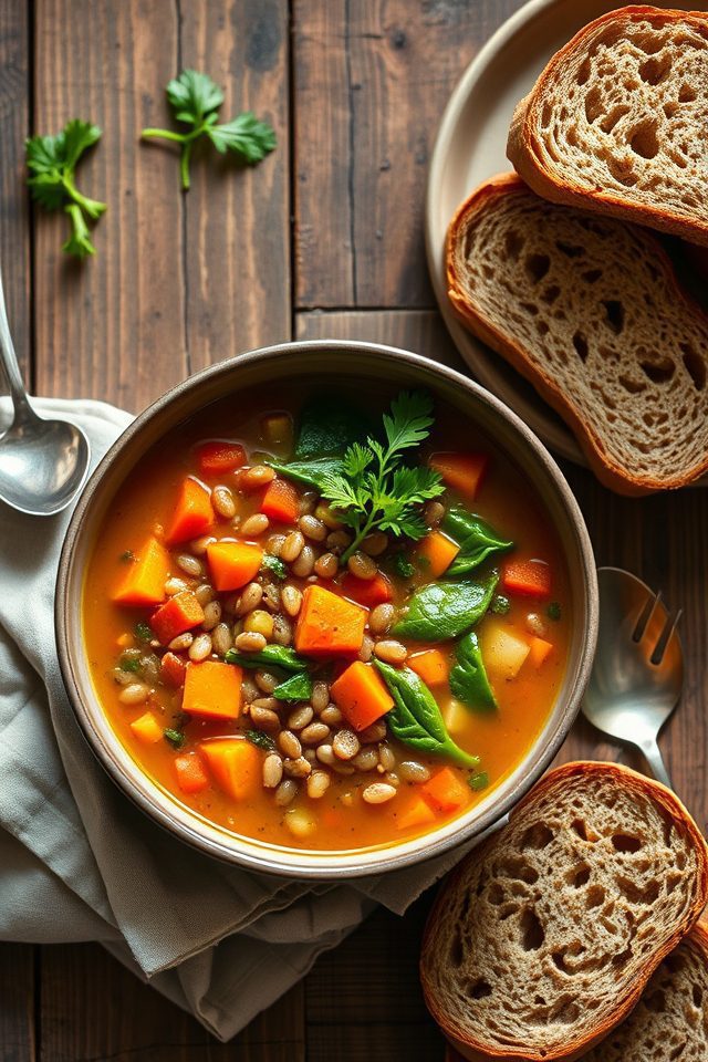 hearty nutritious lentil soup