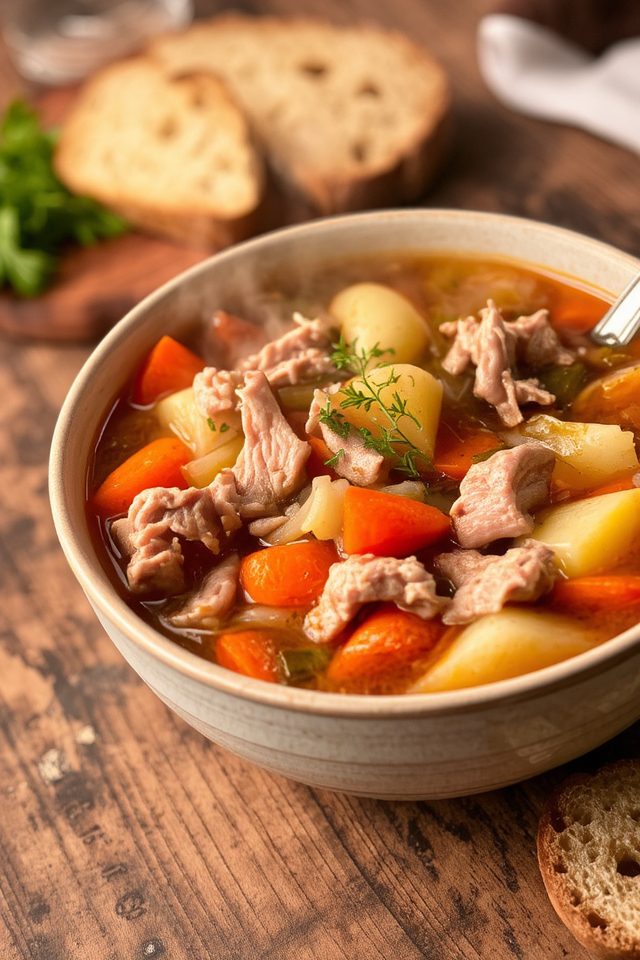 hearty pulled pork soup
