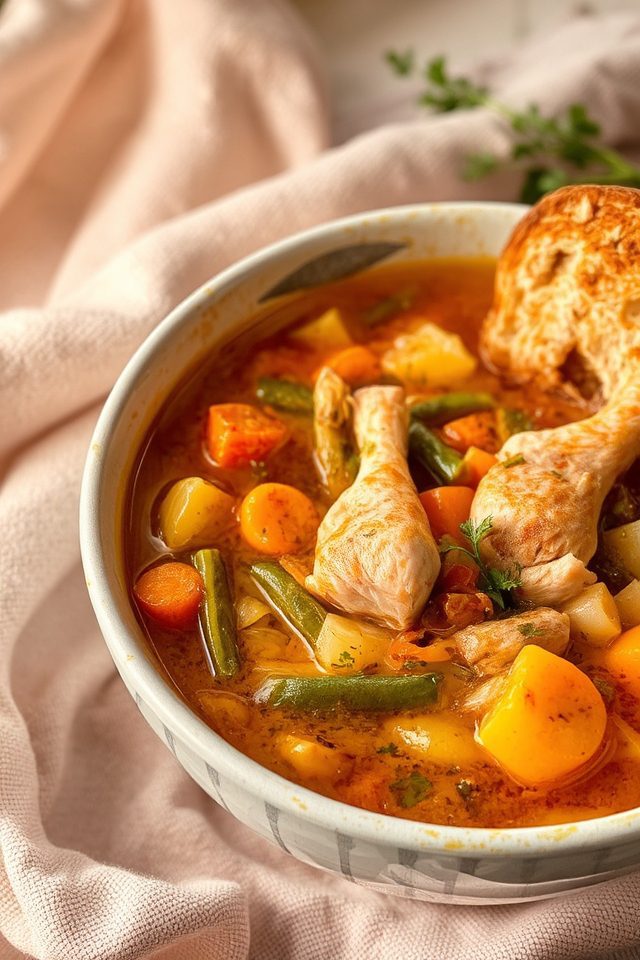 hearty roasted chicken soup