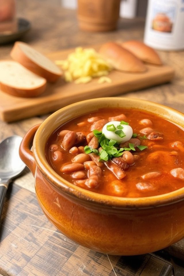 hearty sausage bean chili
