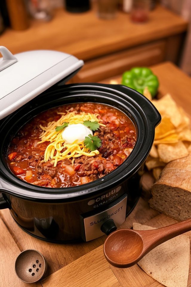 hearty slow cooked chili