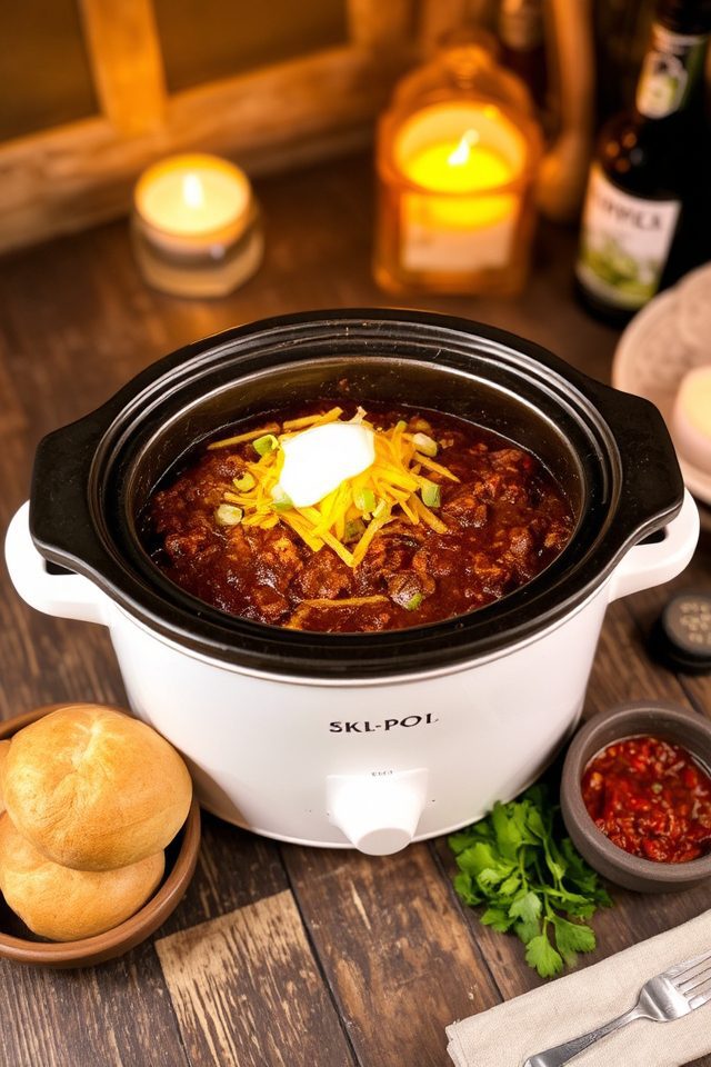 hearty slow cooked chili