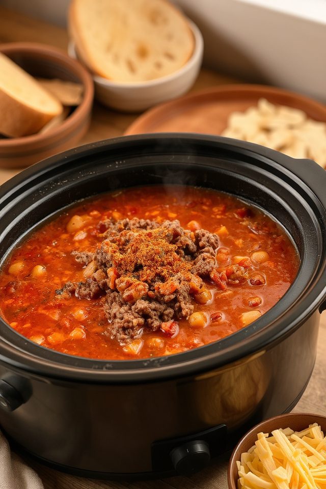 hearty slow cooker chili