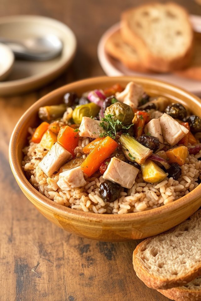 hearty turkey rice bowl