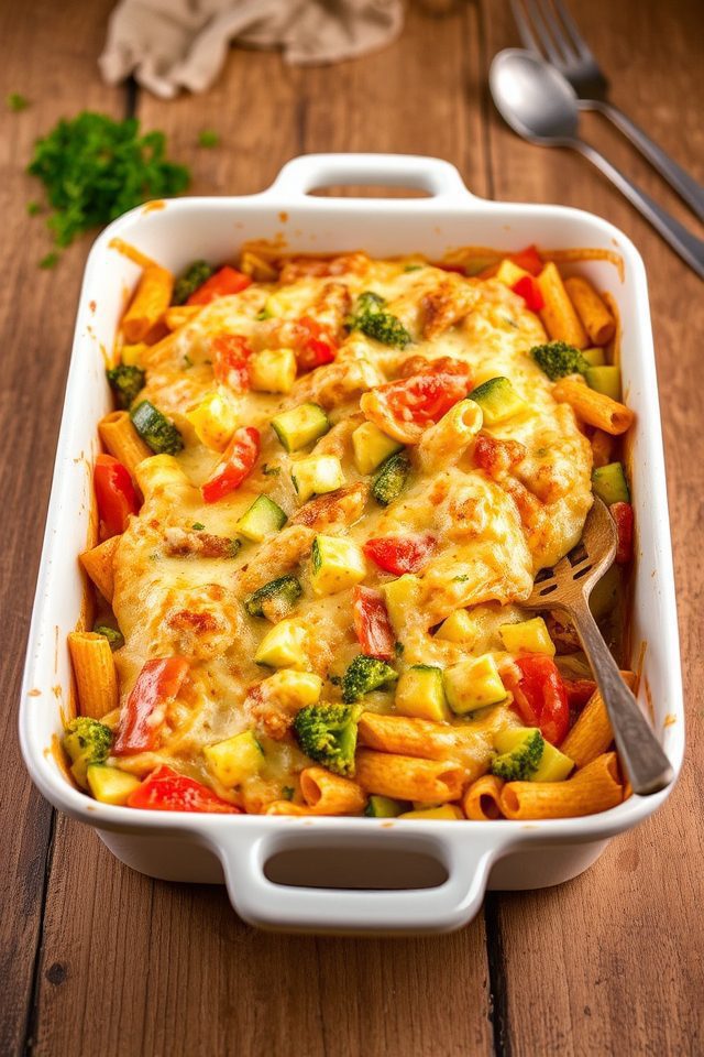 hearty vegetable pasta bakes