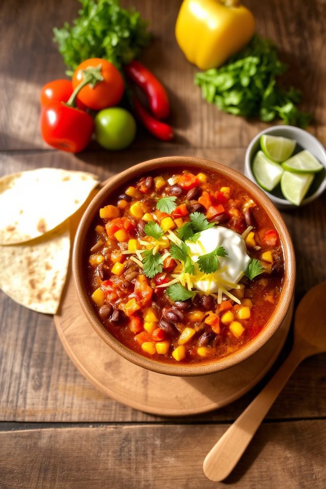 hearty veggie one pot chili