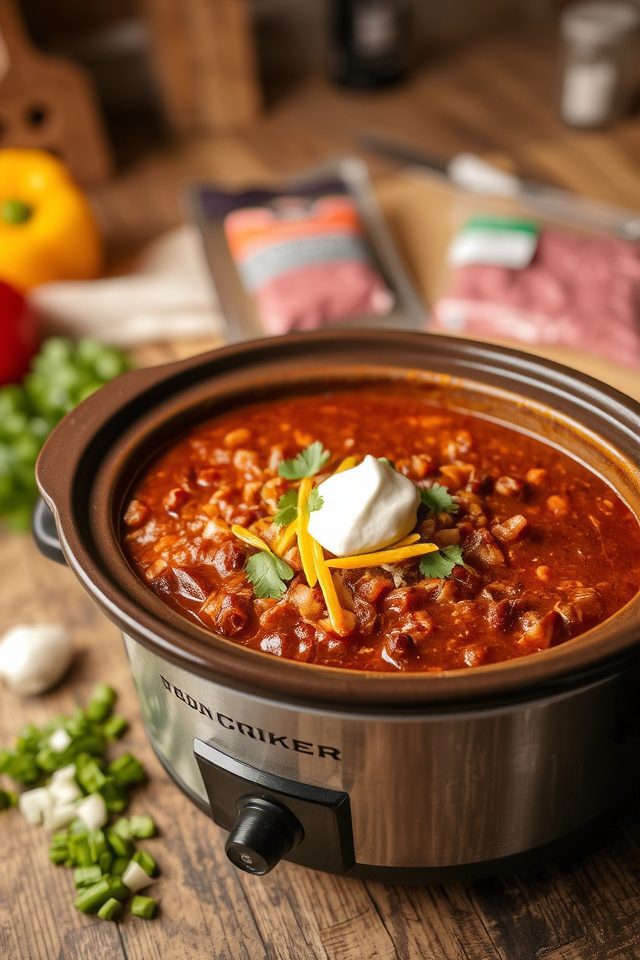 hearty weeknight slow chili