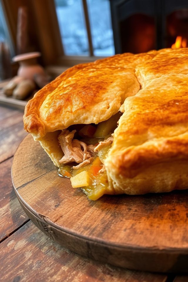hearty winter chicken pie