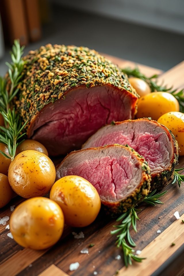 herb crusted beef potatoes